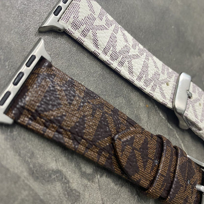 Luxury Leather MK Apple Watch Band Brown-LBB25405