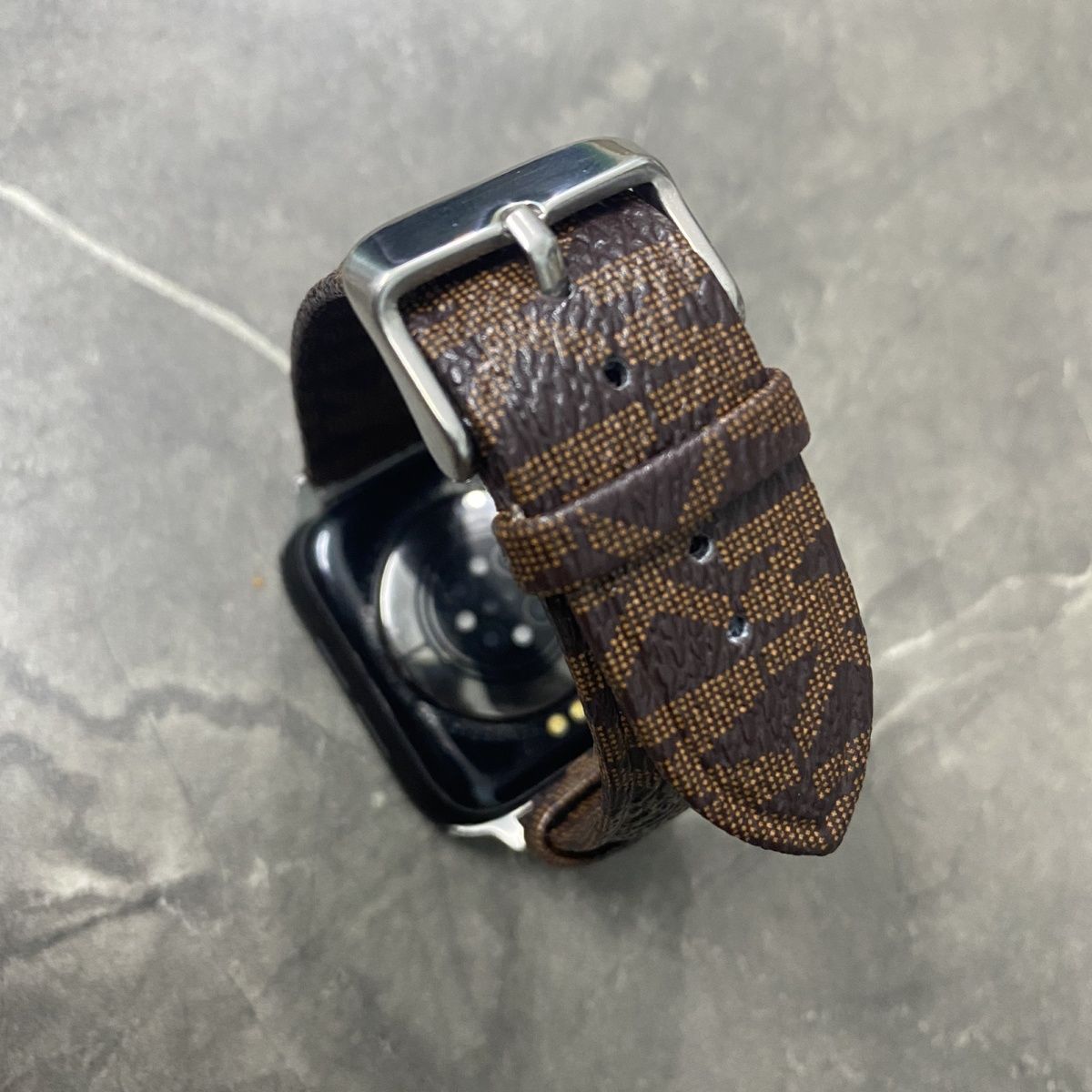 Luxury Leather MK Apple Watch Band Brown-LBB25405