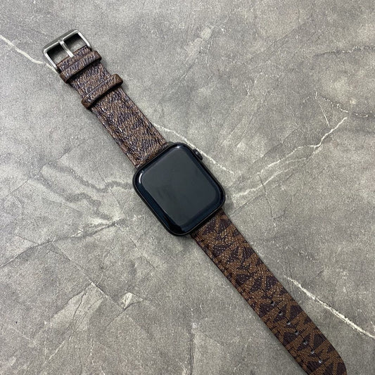 Luxury Leather MK Apple Watch Band Brown-LBB25405