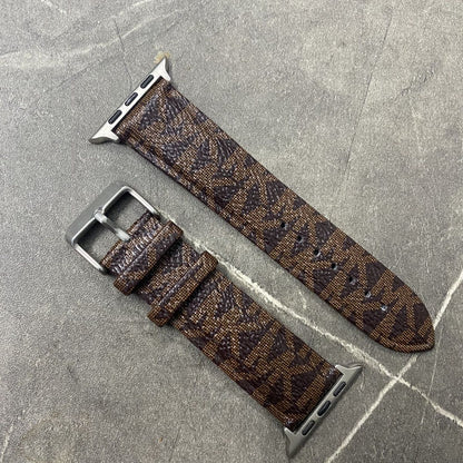 Luxury Leather MK Apple Watch Band Brown-LBB25405