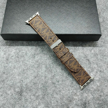 Luxury Leather MK Apple Watch Band Brown-LBB25405