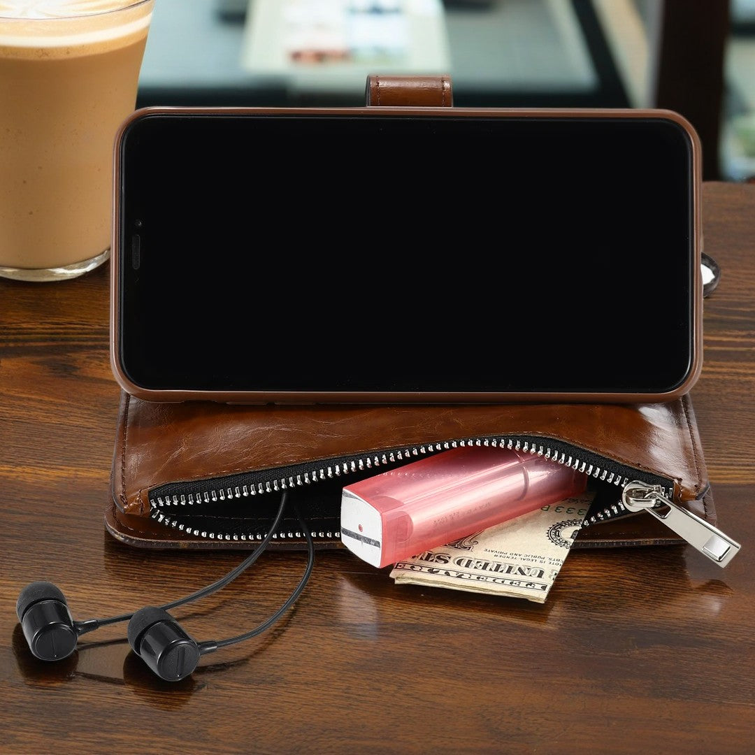 Luxury Monogram iPhone Case With Zipper Wallet And Strap -CFLB251520