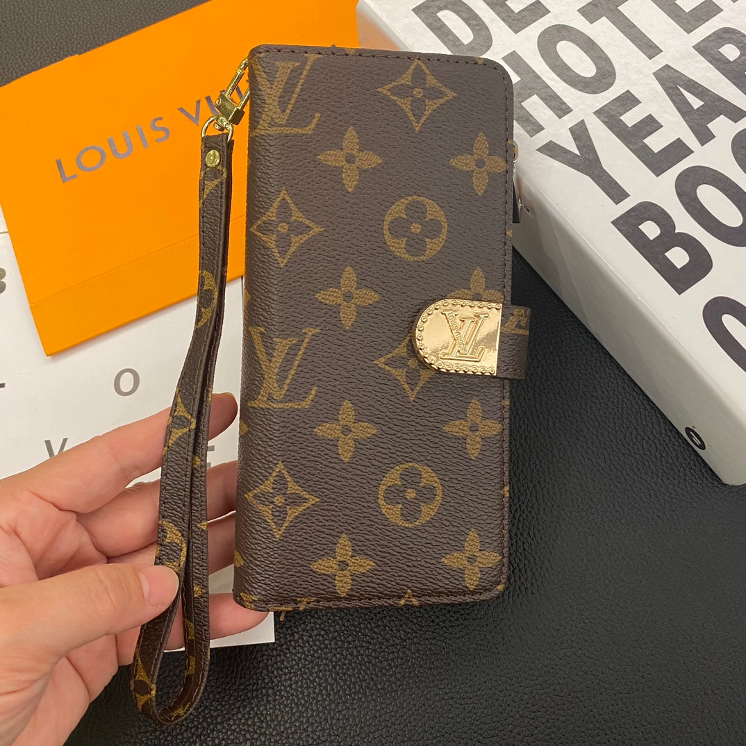 Luxury Monogram iPhone Case With Zipper Wallet And Strap -CFLB251520