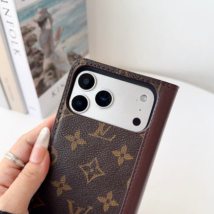 Premium Leather Folio Wallet Case for iPhone Big Printing -CFLB251816