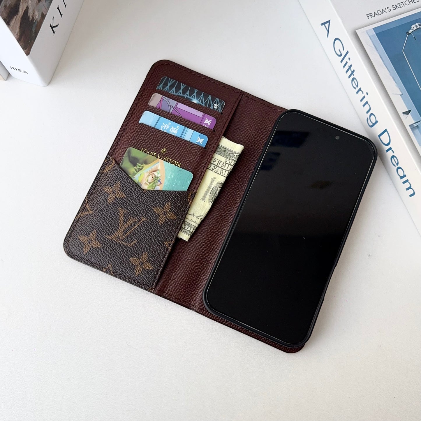 Premium Leather Folio Wallet Case for iPhone Big Printing -CFLB251816