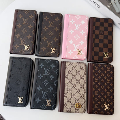 Premium Leather Folio Wallet Case for iPhone Big Printing -CFLB251816