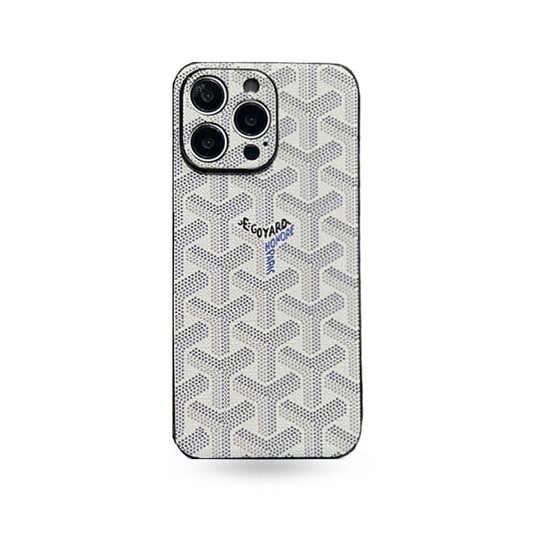 Leather GD iPhone Case With Lens Protection White-SJK240807
