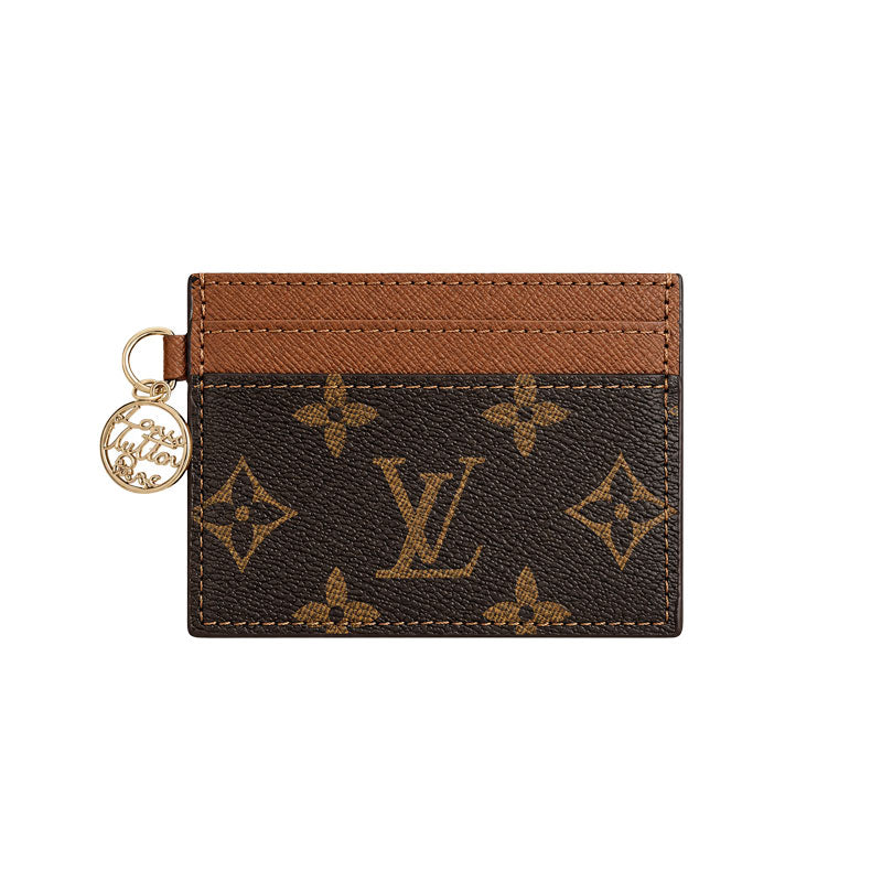 Classic Leather Monogram  Card Wallet-CYLV199