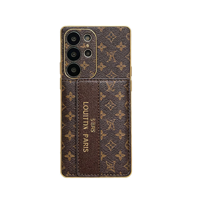 Leather Monogram Samsung Galaxy S Series Case With Wallet And Crossbody Strap-CYLV094