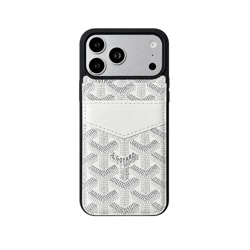 Luxury Leather GD iPhone Case With Card Holder For iPhone 17 Series-CYGD218