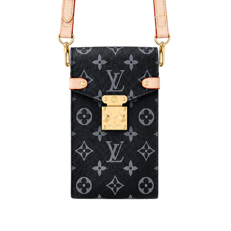 Premium Leather Monogram Crossbody Phone Bag-CYLV227