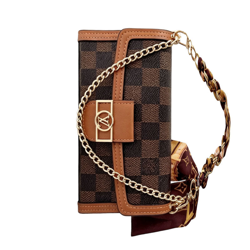 High-quality Leather Monogram iPhone Case With Flip Wallet And Chain-CYLV192