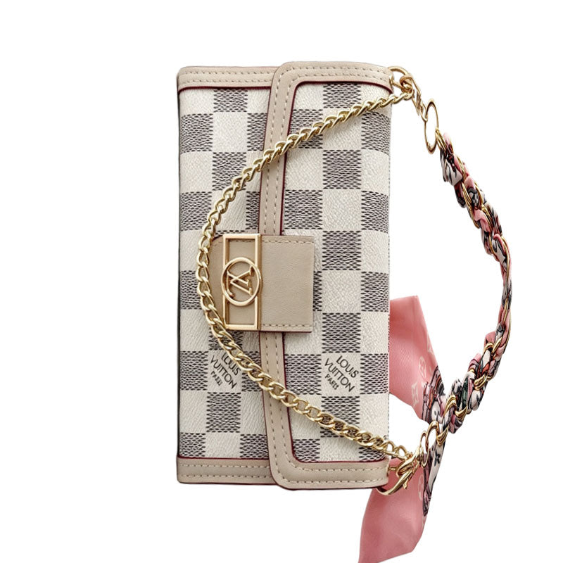 High-quality Leather Monogram iPhone Case With Flip Wallet And Chain-CYLV192