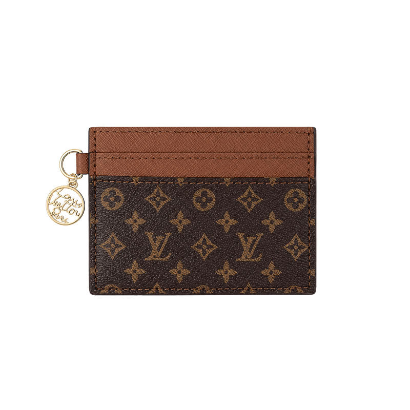 Classic Leather Monogram  Card Wallet-CYLV199