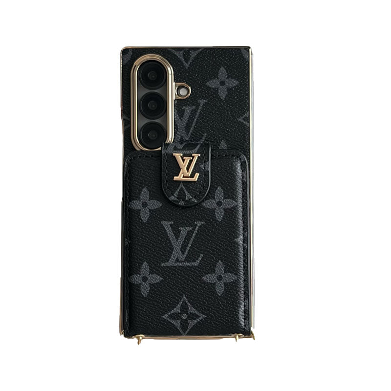 High-quality Monogram Samsung Galaxy Z Fold Series Case With Card Wallet And Strap-CYLV092