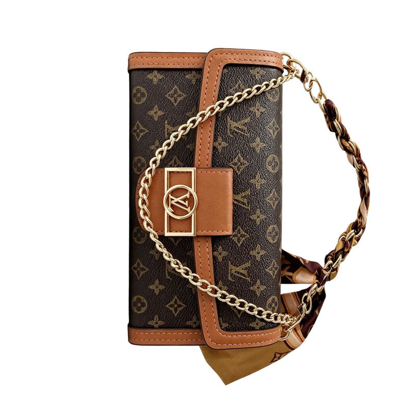 High-quality Leather Monogram iPhone Case With Flip Wallet And Chain-CYLV192