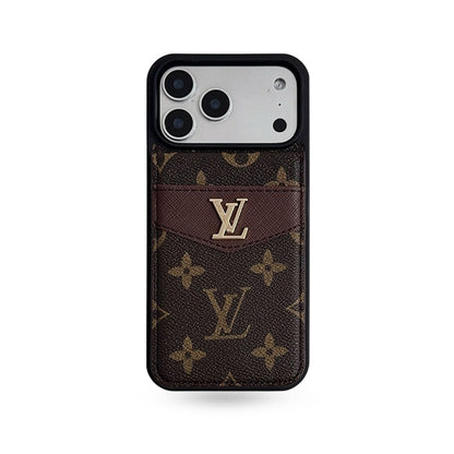Luxury Leather Monogram iPhone Case With Card Holder -CFK251315