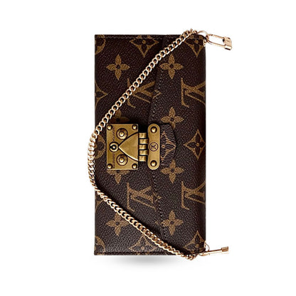 Luxury Folio Monogram iPhone Case With Card Holder And Crossbody Strap-CFMTY25