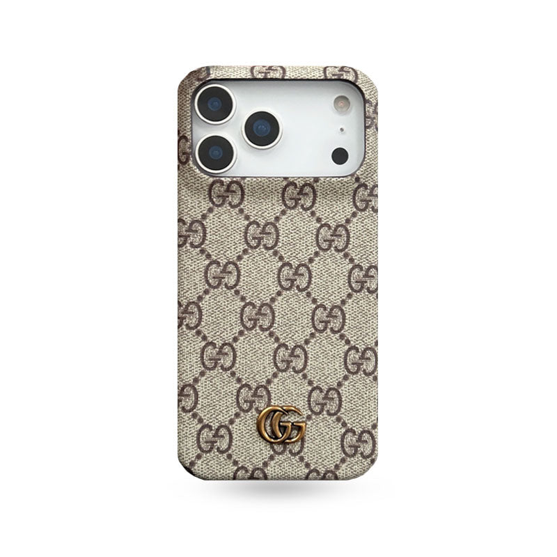 Classic Leather GG iPhone Case For iPhone 17 Series Brown-CJK251705