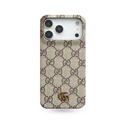 Classic Leather GG iPhone Case For iPhone 17 Series Brown-CJK251705