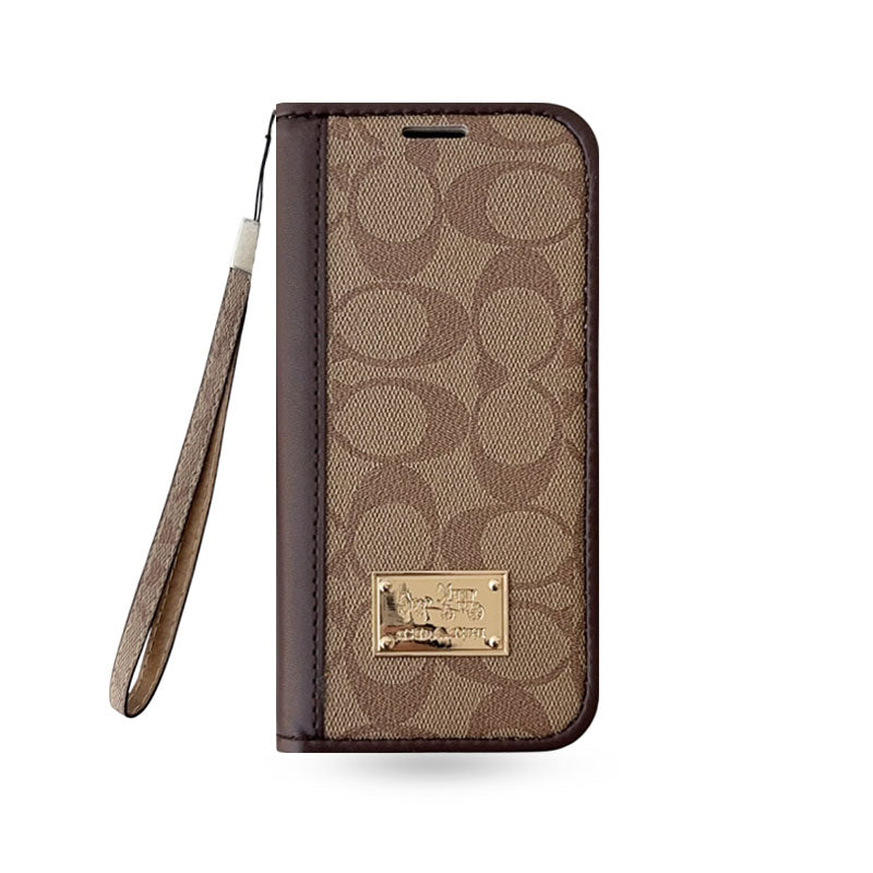 Leather Fold CH iPhone Case With Wallet And Strap-CFZDK002