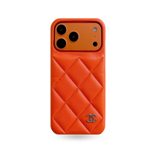 Premium Leather CC iPhone Case Orange For iPhone 17 Series-CYCC043