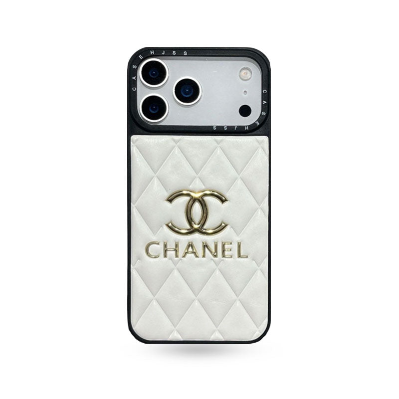 Luxury Leather CC iPhone Case For iPhone 17 Series White-YHJ251809