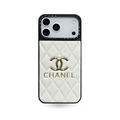 Luxury Leather CC iPhone Case For iPhone 17 Series White-YHJ251809