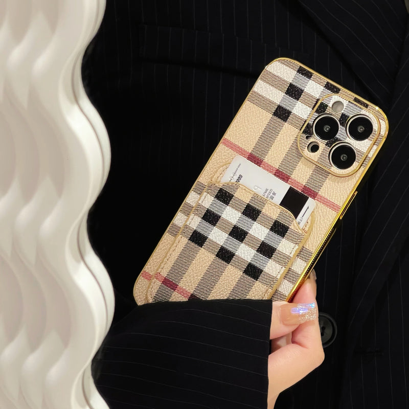 Leather BB iPhone Case-With Card Holder-CKK241350