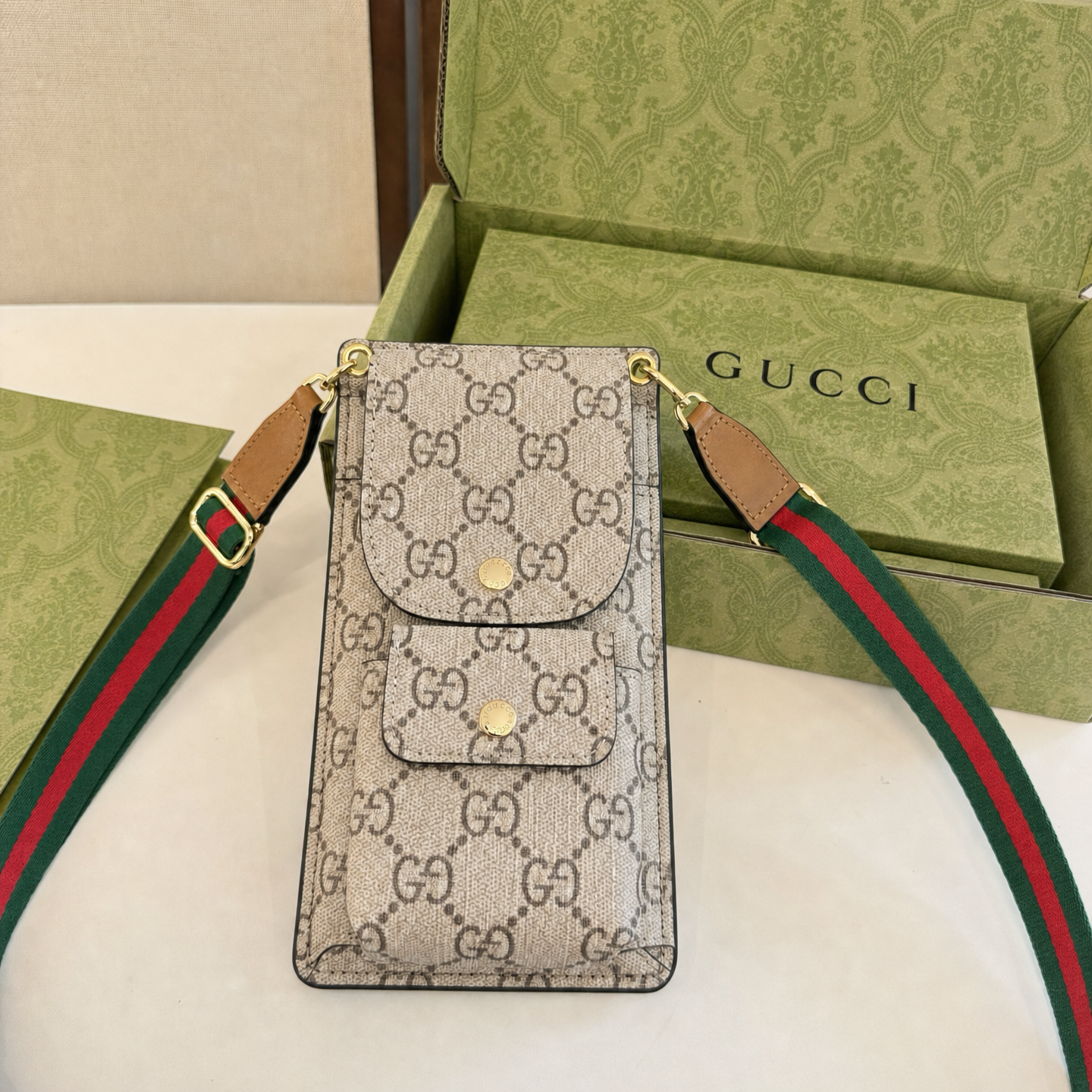 Premium Leather GG Crossbody Phone Bag-CYGG203