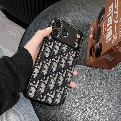 Leather CD iPhone Case With Lens Protection For iPhone 17 Series Black-WBK251023