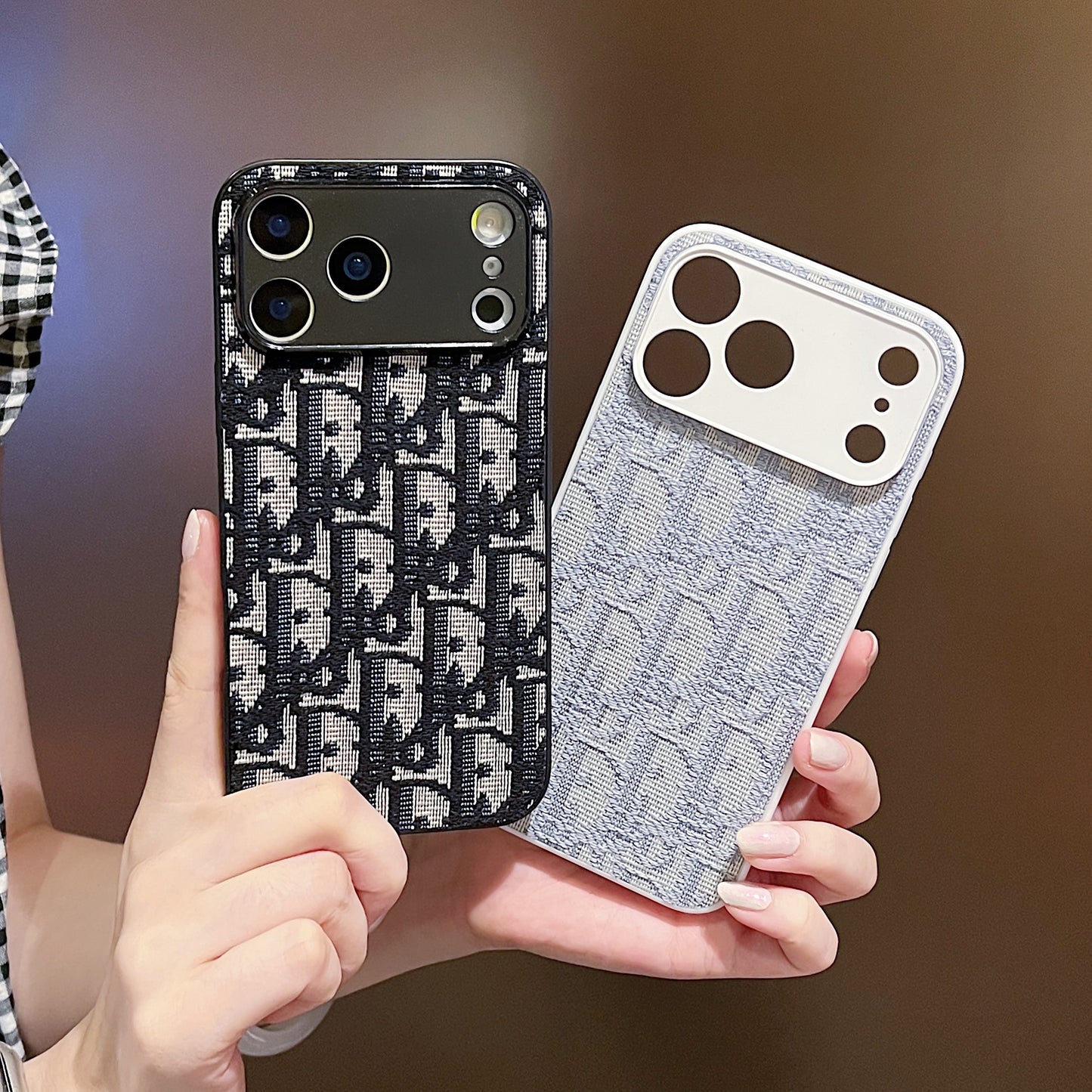 Leather CD iPhone Case With Lens Protection For iPhone 17 Series Black-WBK251023