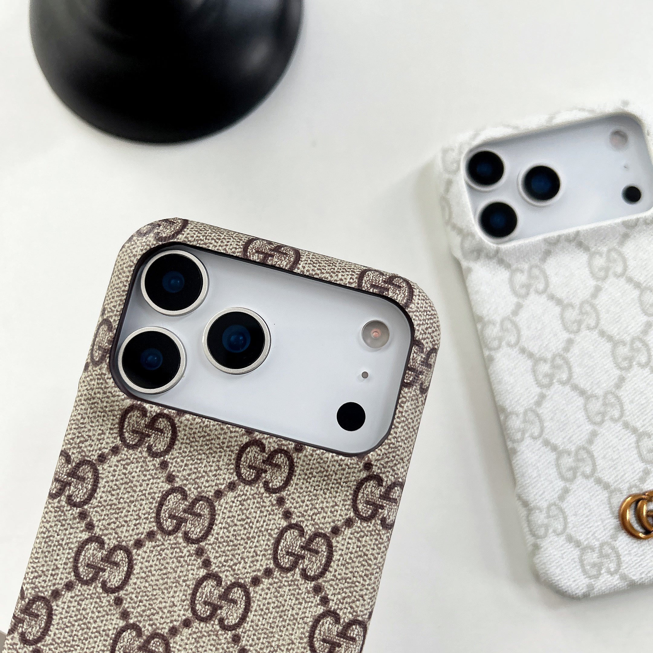 Classic Leather GG iPhone Case For iPhone 17 Series Brown-CJK251705