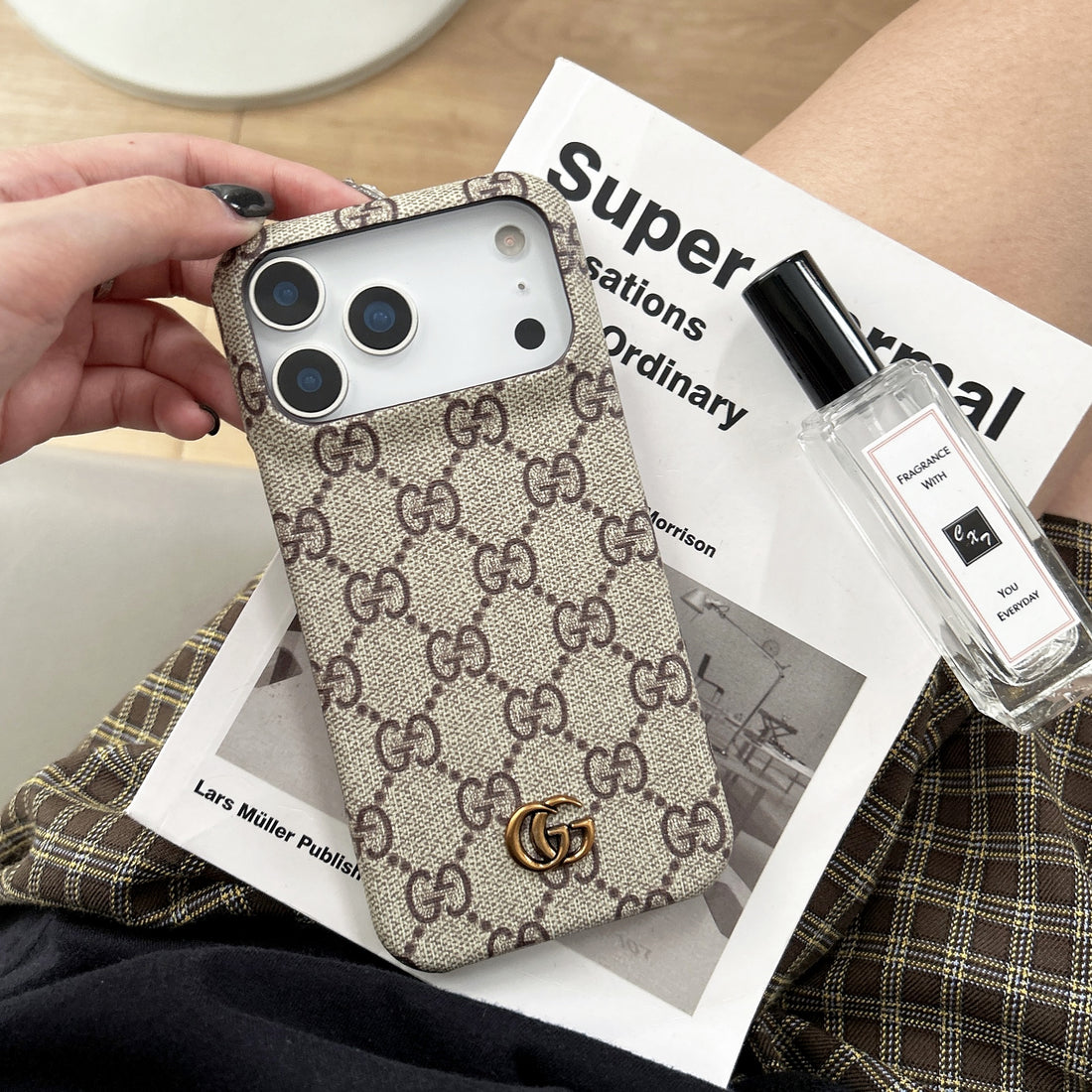 Classic Leather GG iPhone Case For iPhone 17 Series Brown-CJK251705