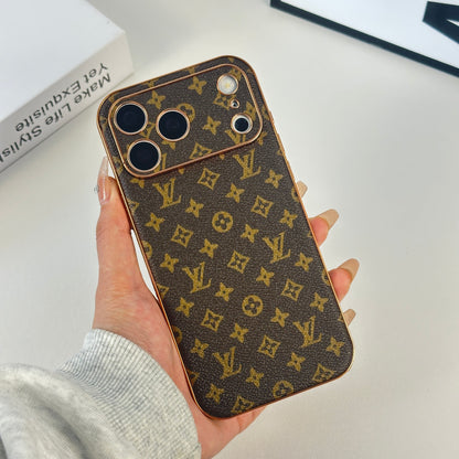 Luxury Leather Monogram iPhone Case For iPhone 17 Series-CYLV041