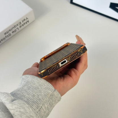 Luxury Leather Monogram iPhone Case For iPhone 17 Series-CYLV041