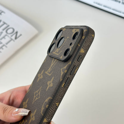 Stylish Leather Monogram iPhone Case For iPhone 17 Series-CYLV039
