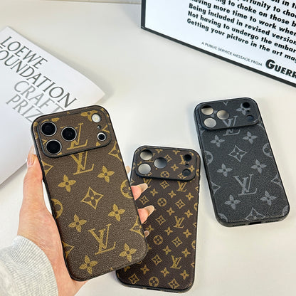 Stylish Leather Monogram iPhone Case For iPhone 17 Series-CYLV039