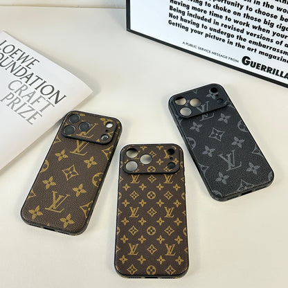 Stylish Leather Monogram iPhone Case For iPhone 17 Series-CYLV039