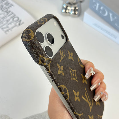 Premium Leather Monogram Magnetic iPhone Case（Compatible With Magsafe）For iPhone 17 Series-CYLV037