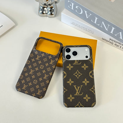 Premium Leather Monogram Magnetic iPhone Case（Compatible With Magsafe）For iPhone 17 Series-CYLV037