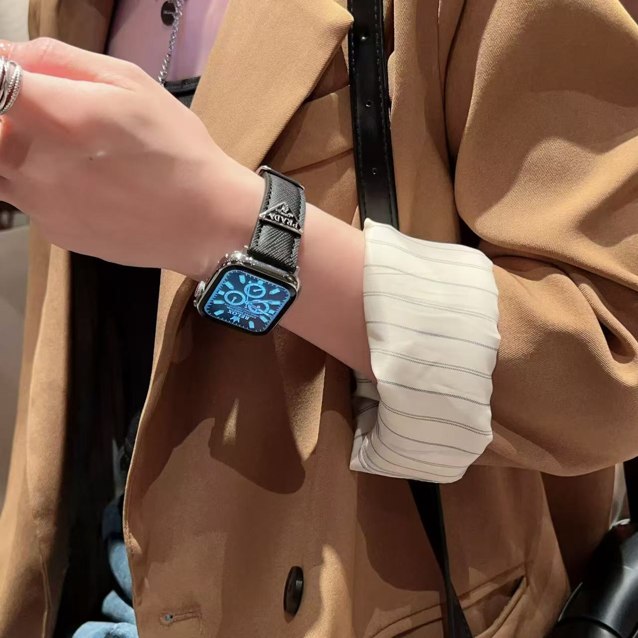 Premium PR Apple Watch Band Black Printing-CYPR104