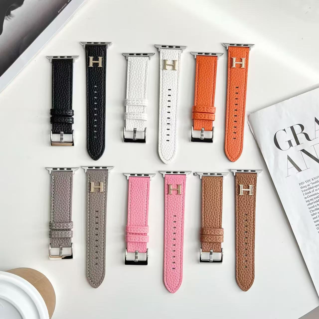Elegant H Apple Watch Band Orange-CYH102