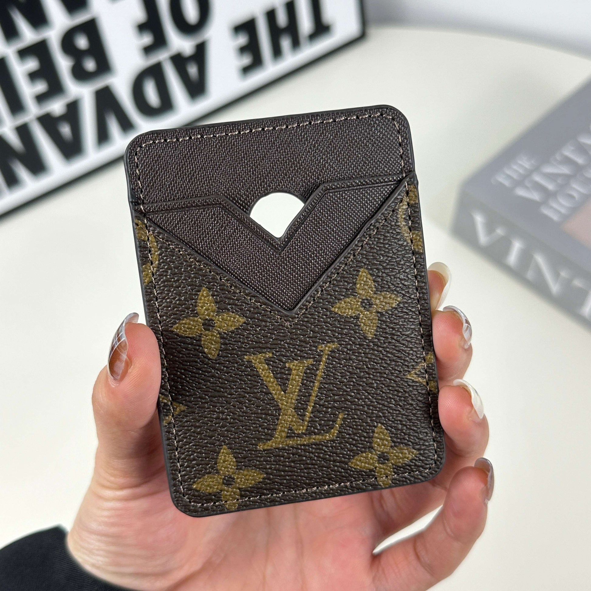 Stylish Leather Monogram Magnetic Wallet Big Printing-CYLV024
