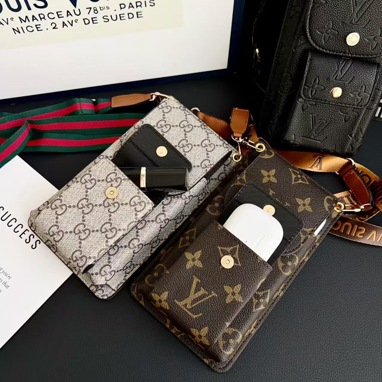 Premium Leather GG Crossbody Phone Bag-CYGG203