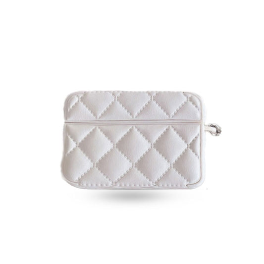 Diamond Grid AirPods Pro Case with Leather Lanyard White-LXK240703