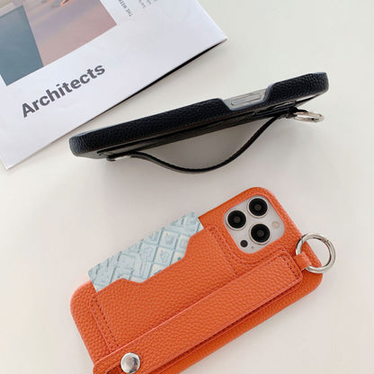 Leather Phone Case For iPhone with Card Holder Brown-LZW121102