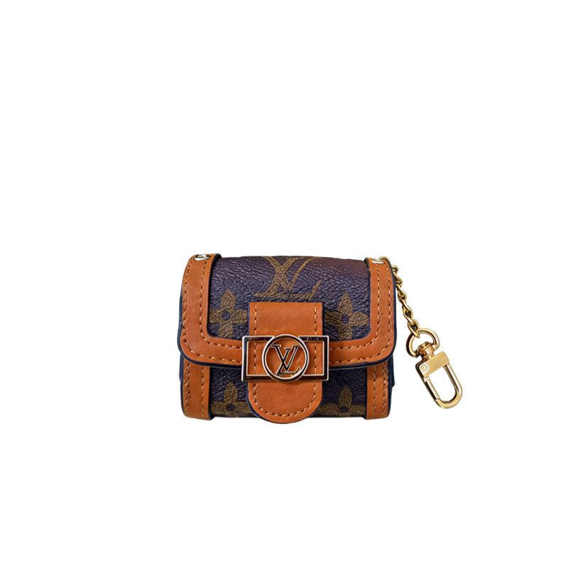 Refined Leather Monogram AirPods Cases Big Printing-CYLV117