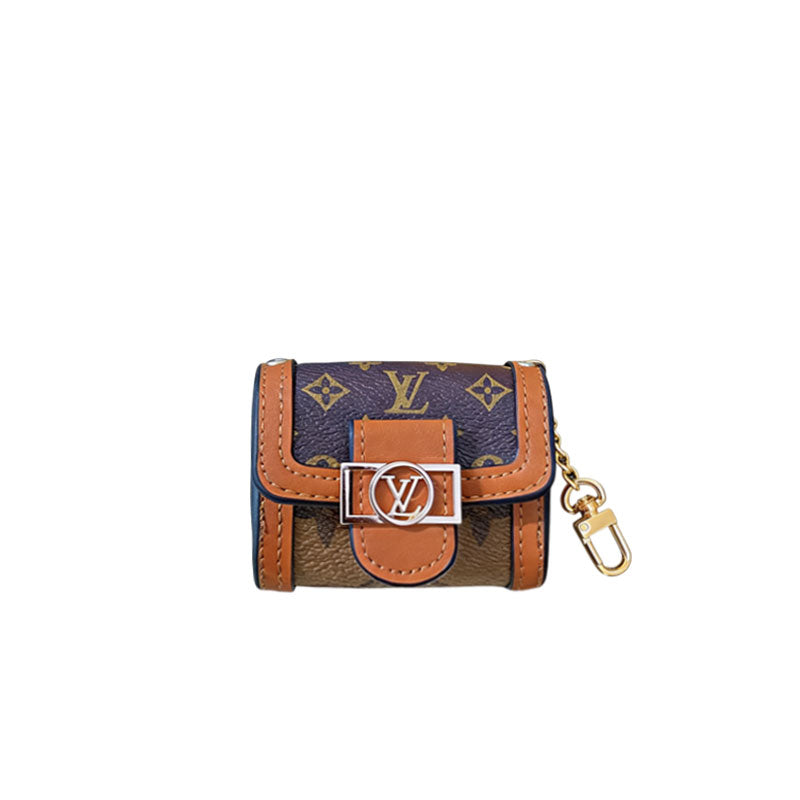 Refined Leather Monogram AirPods Cases Big Printing-CYLV117