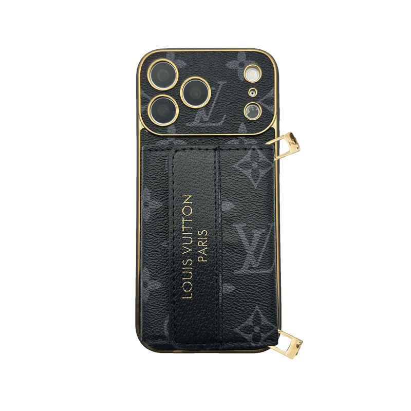 Refined Leather Monogram iPhone Case With Wallet And Crossbody Strap For iPhone 17 Series-CYLV128